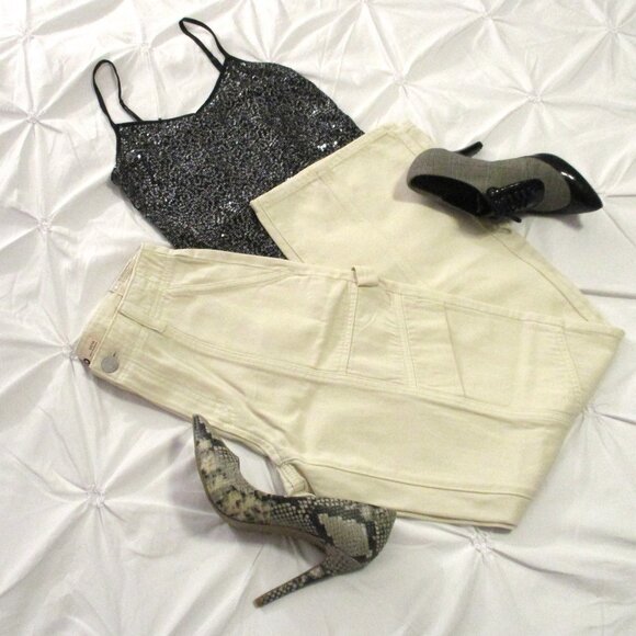 CARPENTER PANTS - CREAM LOW RISE - 5/27 - NWT - Picture 5 of 11